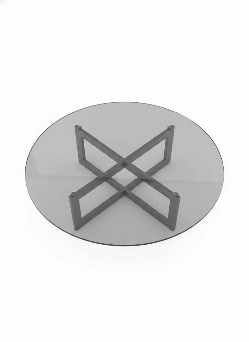 Oval Glass Metal Coffee Table